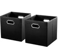 PRANDOM Leather Foldable Cube Storage Bins 13x13 inch Fabric Storage Baskets by Prandom