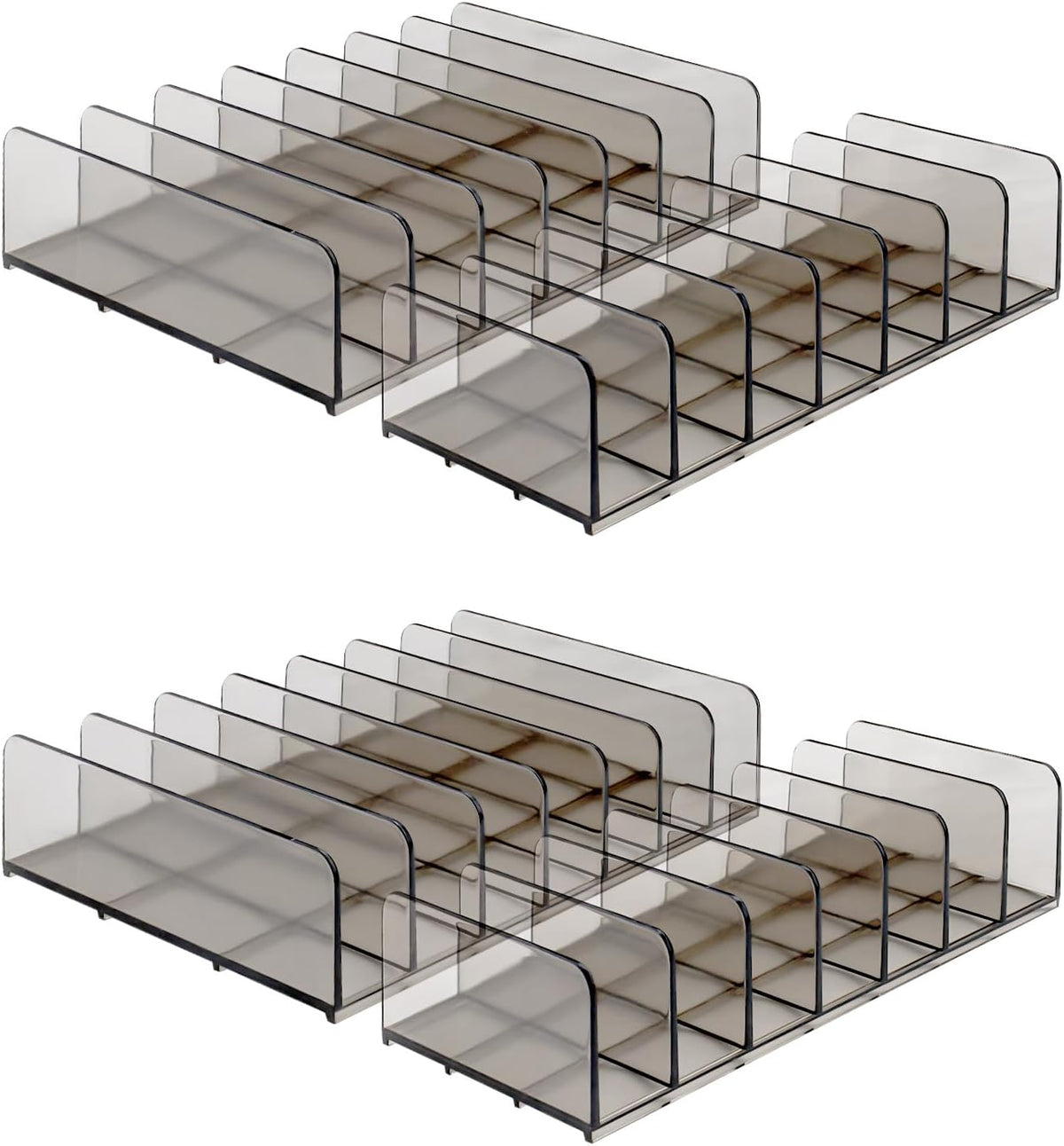 4 Pack Eyeshadow Palette Makeup Organizer, 7-Section Acrylic Cosmetic