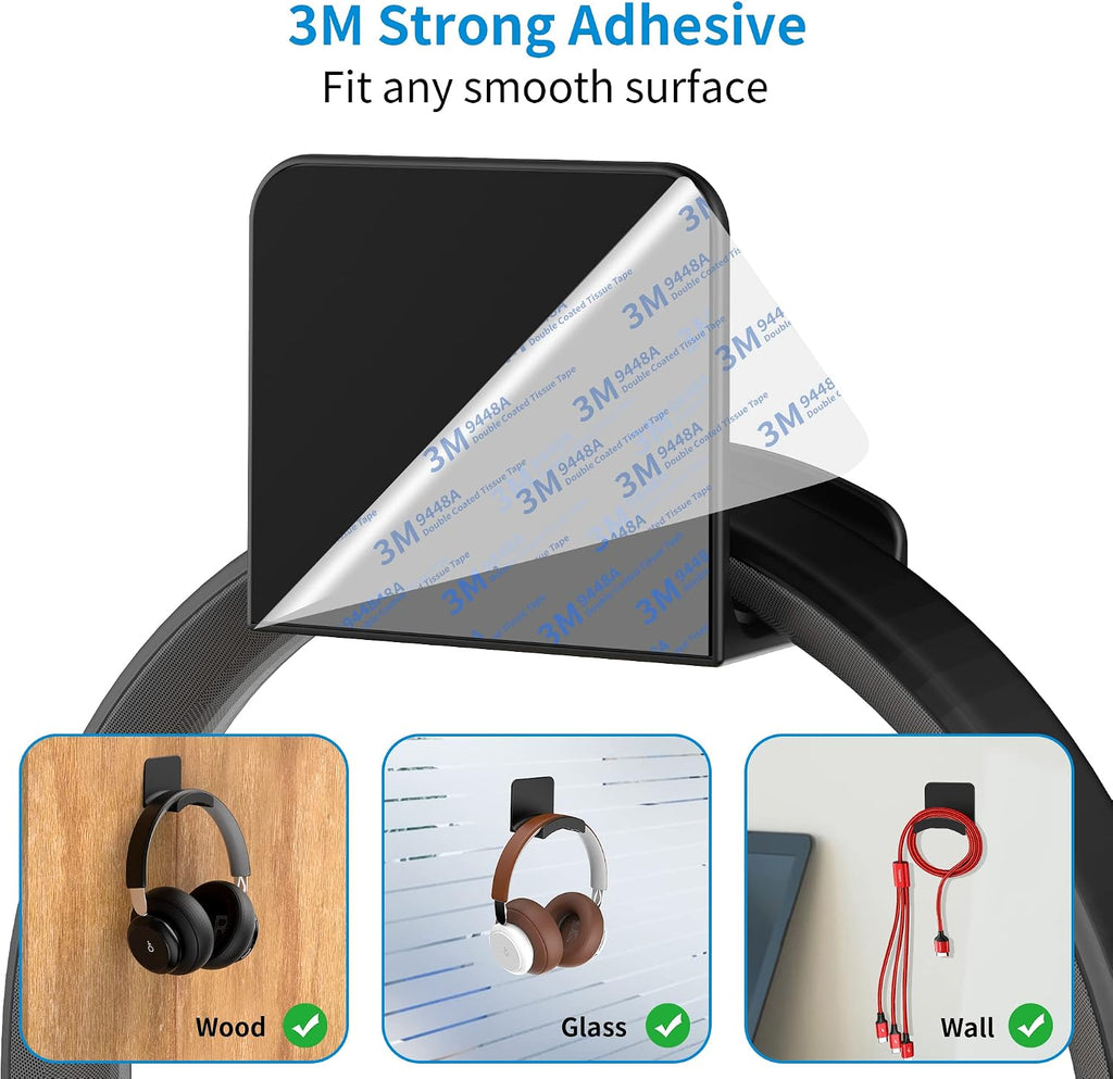 Headphone Stand Headset Holder - Adhesive Gaming Earphones Hanger