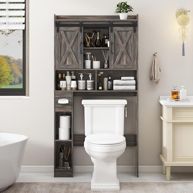 Vabches Over The Toilet Storage Cabinet, Farmhouse Storage Cabinet Over Toilet - Image 6