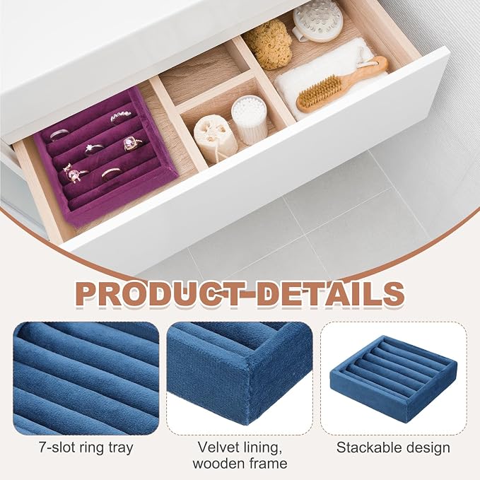 uxcell Stackable Jewelry Storage Tray, Jewelry Tray Drawer Organizer, Small - Image 3