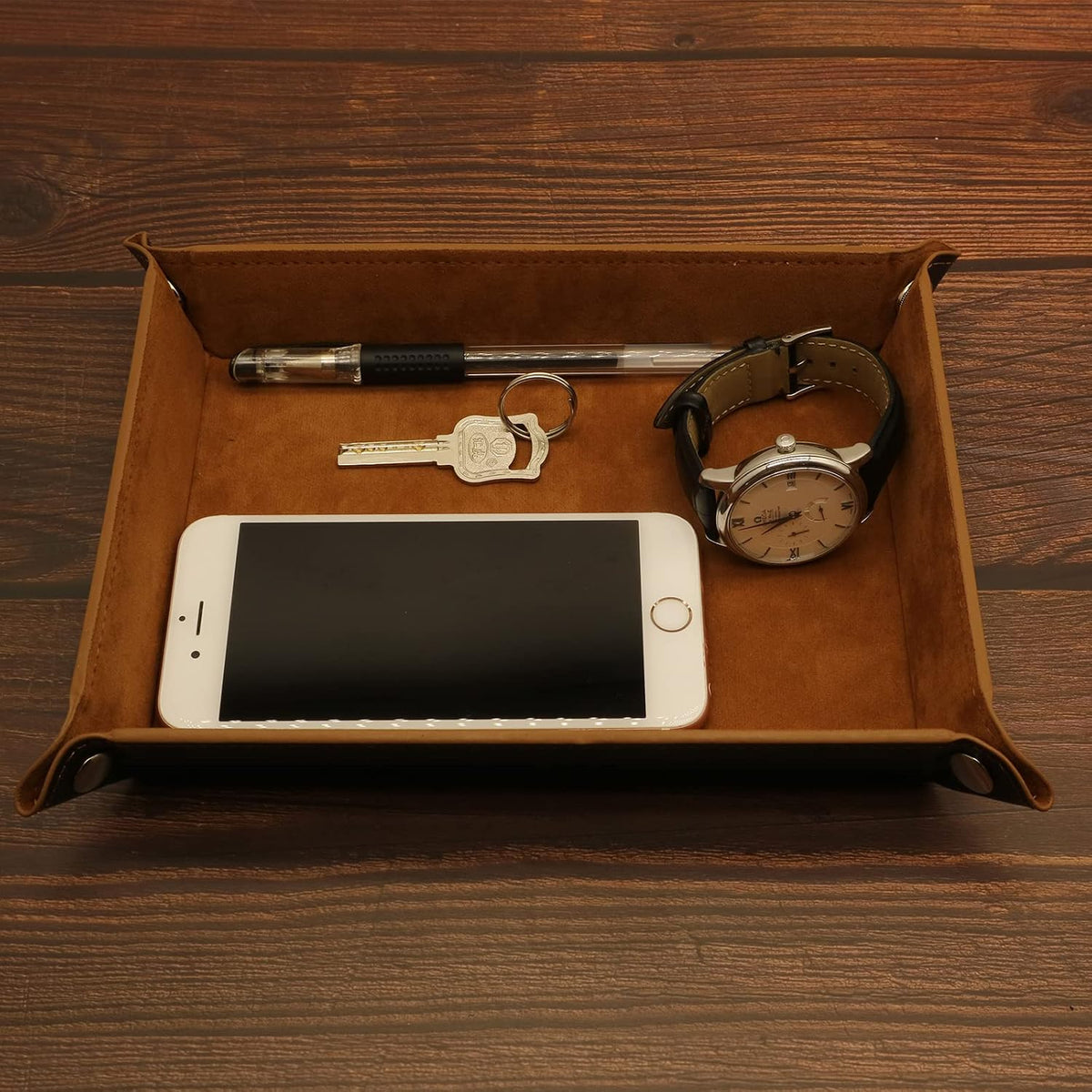 Valet Organizer - Catchall Tray for Jewelry, Wallets, Watches, Keys