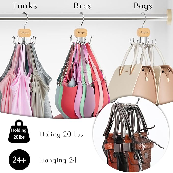 Belt Hanger, Belt Organizer for Closet, Rotatable Tie Rack, Belt Holder - Image 3