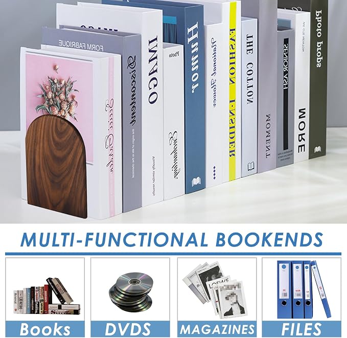 Book Ends, Large Sturdy Wooden Bookends - Image 8