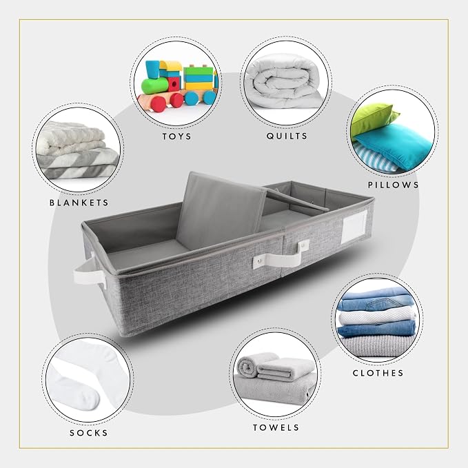 HOMELUX THEORY 2pc Under Bed Storage Containers, Bedroom Under the Bed Drawer - Image 6