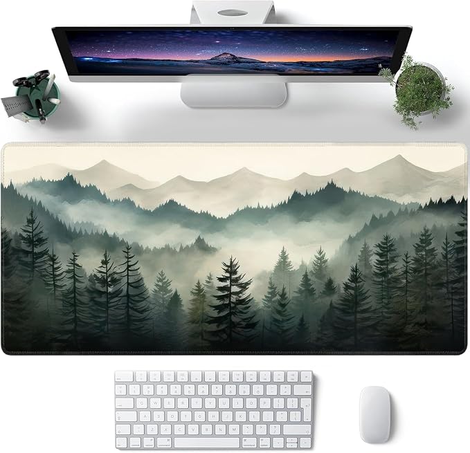 Misty Forest Large Mouse Pad, Gaming Keyboard Desk Pad, Extended Mouse Mat - Image 2