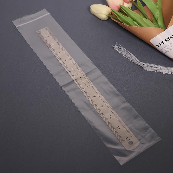 iMailer - 3" x 14" 500 Pack- 2 Mil Resealable Zip Bags- Small Clear Plastic Bags - Image 3