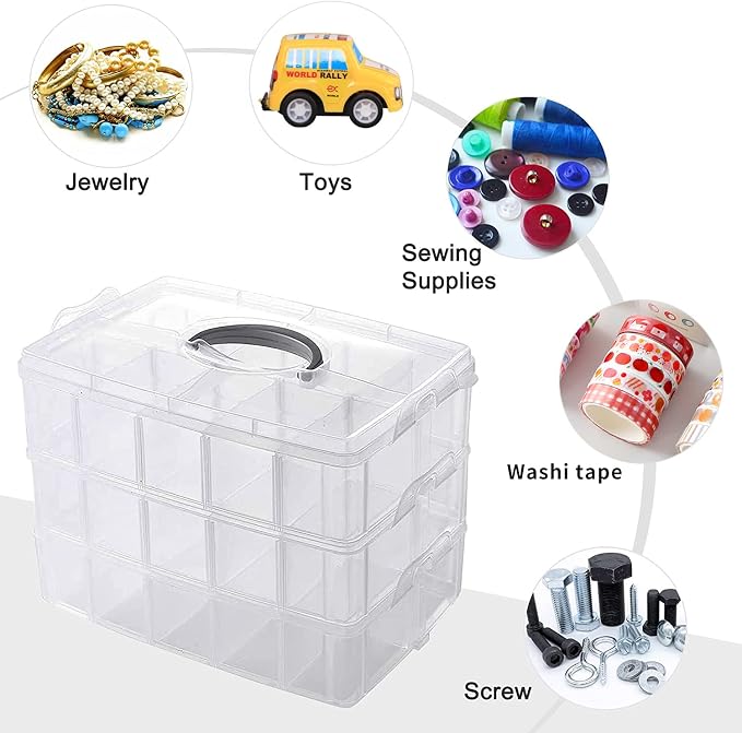 Guyuyii 3-Tier Stackable Bead Organizer - Image 5