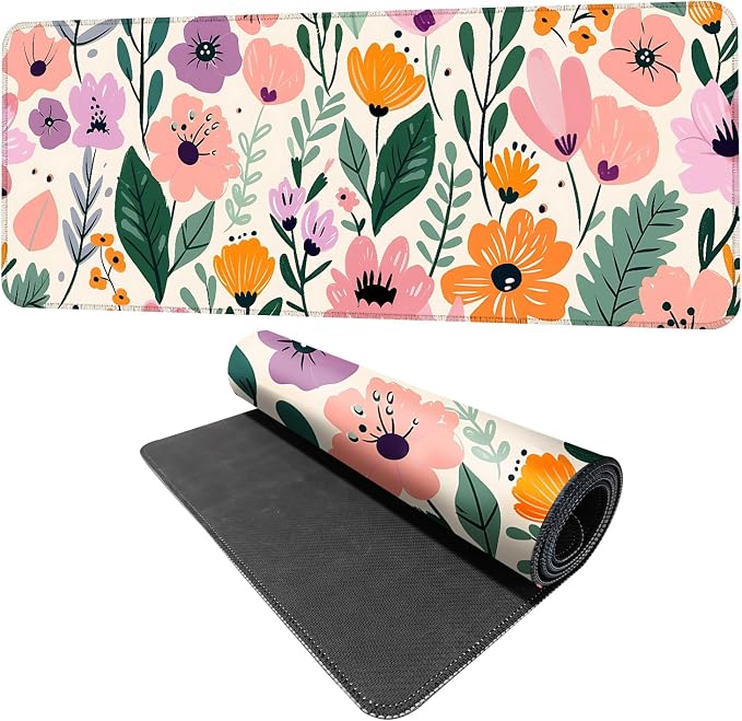 Floral Mouse Pad XXL – Large Extended Desk Mat by THISFIND