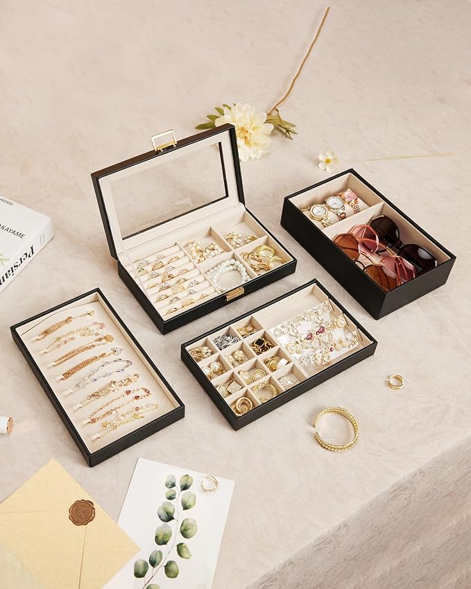 Homde Jewelry Tray Stackable Jewelry Box Drawer Organizer - Image 2