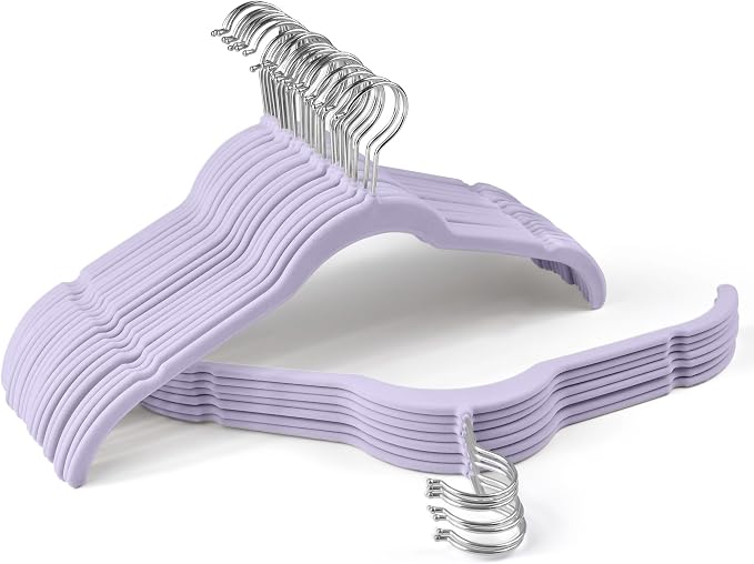 30 Pack Velvet Hangers by Sishynio