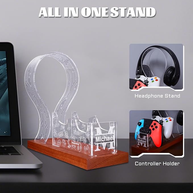 YuanDian Gamer Gifts for Teenage Boy, Desk Gaming Headset and Controller Stand - Image 6