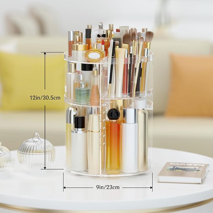 Makeup Organizer 360 rotating, Adjustable Skincare Organizer - Image 2