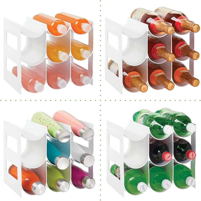 mDesign Plastic Free-Standing Water Bottle Organization/Wine Rack Storage - Image 6