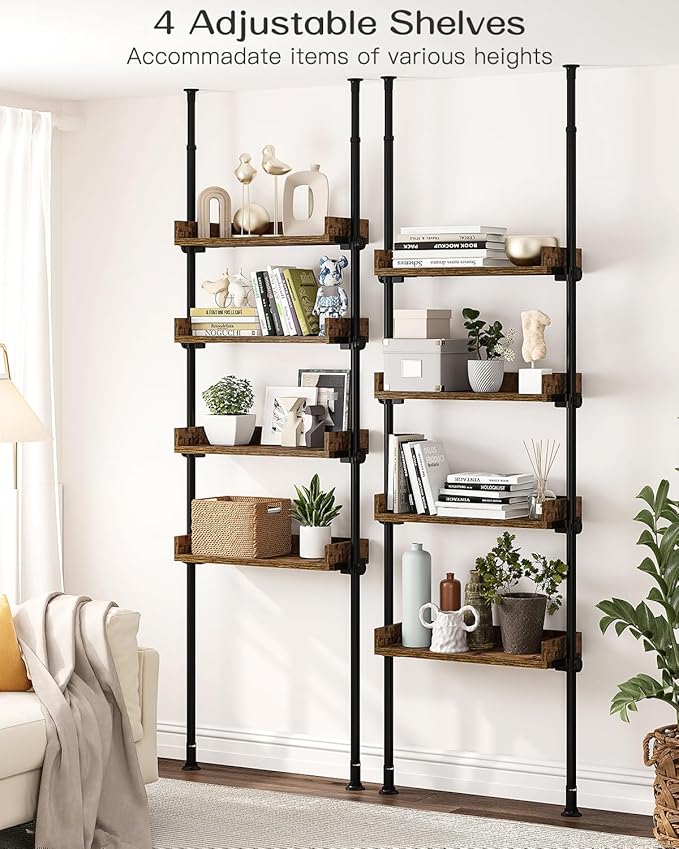 ALLZONE Bathroom Organizer, Over The Toilet Storage, 4-Tier Adjustable Wood - Image 6