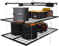 4x8FT Double-Layer Overhead Garage Storage Rack for High Ceilings