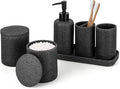 ZCCZ Black Stone Bathroom Accessories Set 6 Pieces by zccz