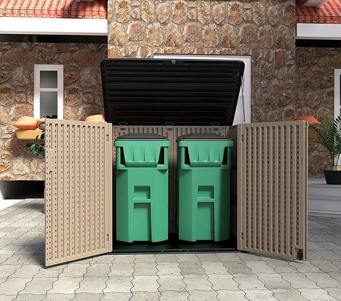 HOMSPARK Storage Shed Weather Resistance, Horizontal Storage Shed - Image 9