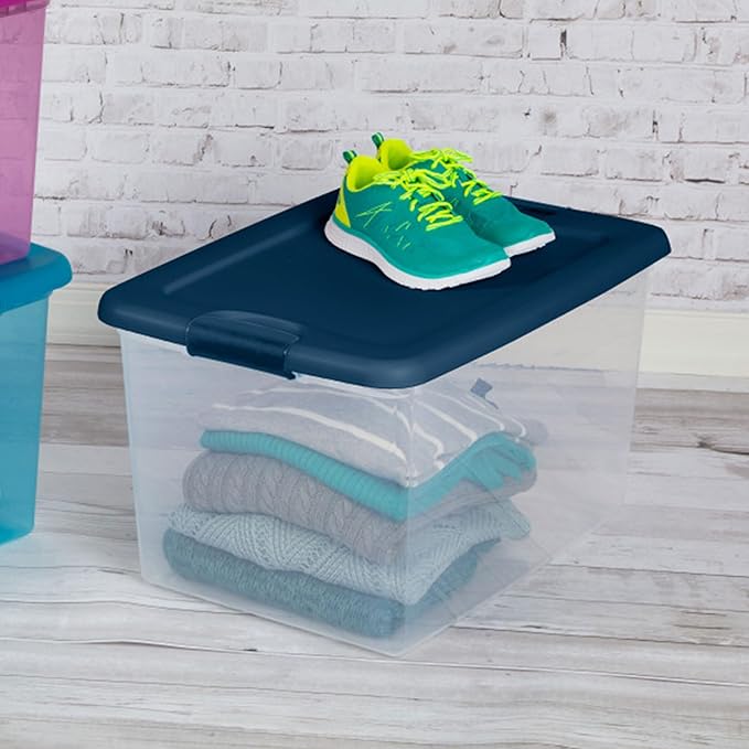 Sterilite 12-Pack Color Program, Large Clear Plastic Storage Bins - Image 4
