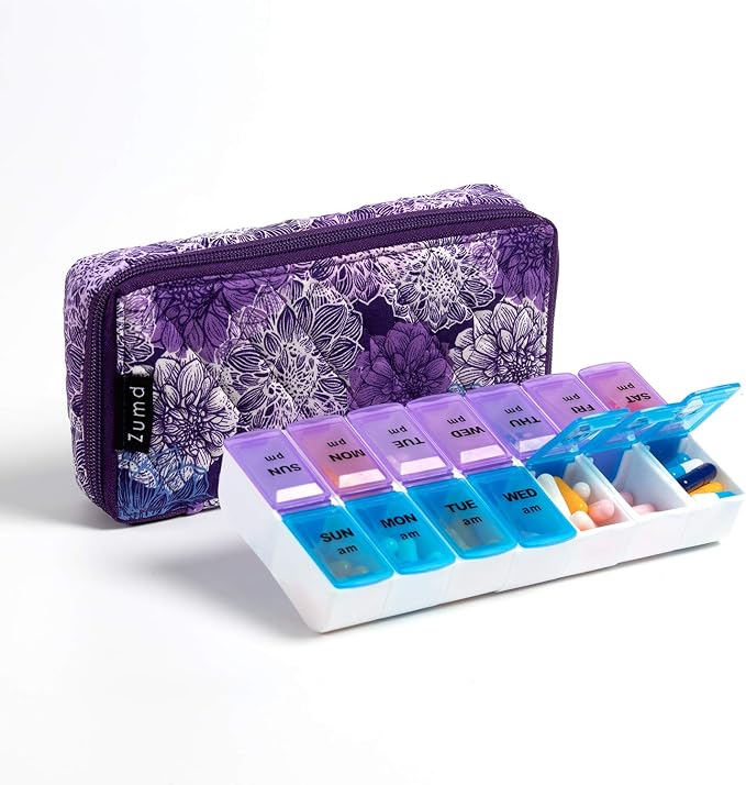 Weekly Pill Organizer 2 Times a Day, Zumd Pill Box 7 Day by zumd