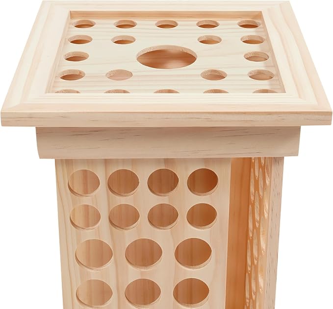 Wooden Essential Oil Bottle Display Rack Rotating Essential Oil Storage - Image 6