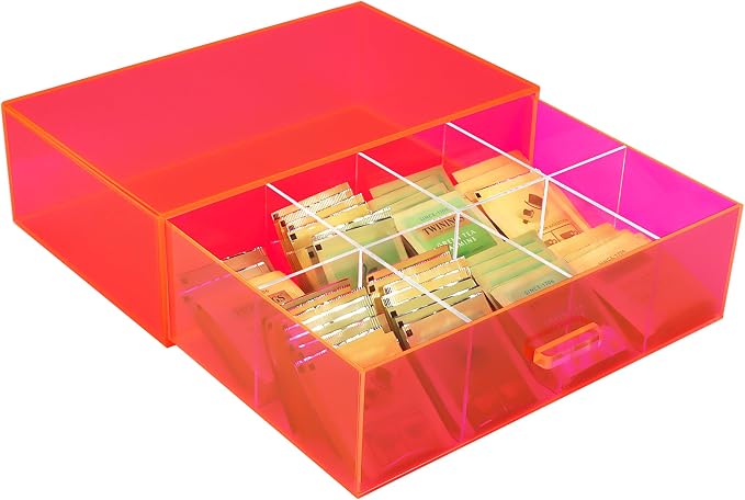 Acrylic Tea Bag Organizer and Storage Box Stackable Tea Bag Holder by HappyDino