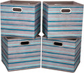 i BKGOO Cloth Storage Bins Set of 4 Thick Fabric Drawers Foldable Cubes Basket by iBKGOO