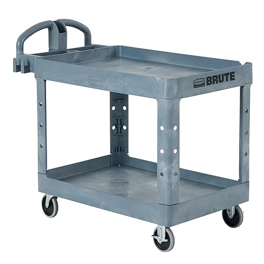 Rubbermaid Commercial Products BRUTE Heavy Duty 2-Shelf Utility/Service Cart by RubbermaidCommercialProducts