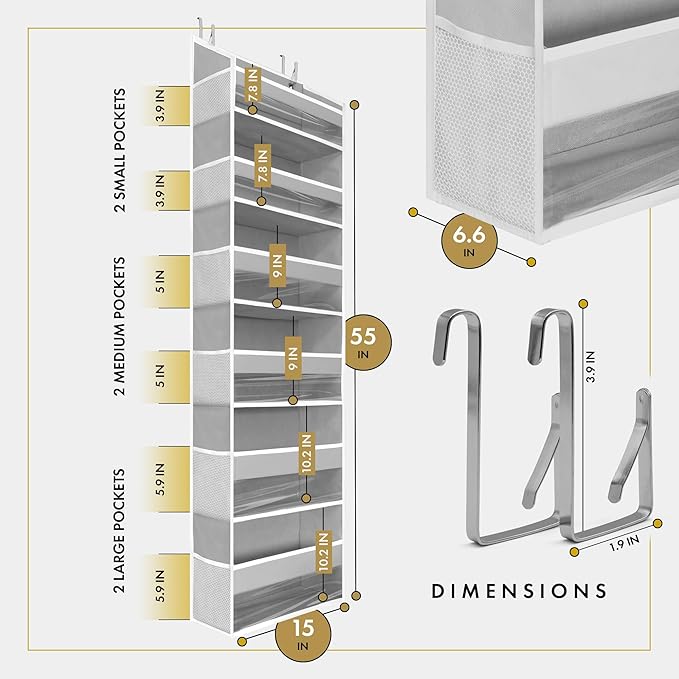 HOMELUX THEORY Over The Door Organizer Hanging - Image 3