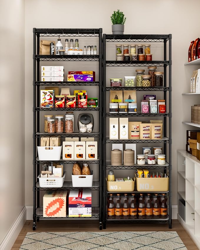 8 Tier Shelves Storage Shelf Wire Closet Bathroom Organizers Metal Pantry - Image 8