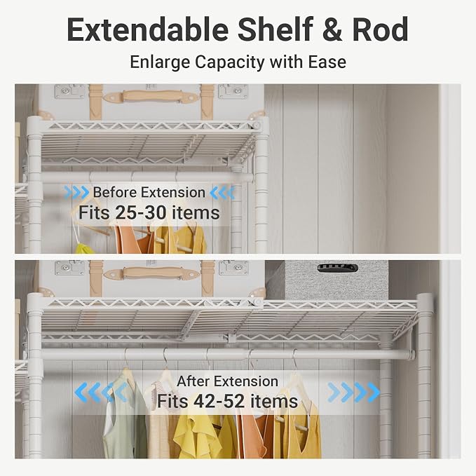 VIPEK X3 Expandable Heavy Duty Clothes Rack Adjustable from 5'2" to 8' - Image 9