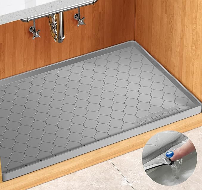 Silicone Under Sink Mat 31" x 19", kitchen Essentials and Gadgets, Shelf liner by Winisok