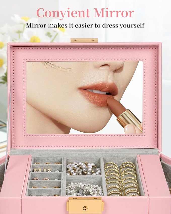 TORIBIO Jewelry Box for Women, Leather Jewelry Organizer - Image 5