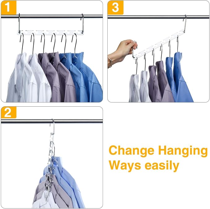 HOUSE DAY Space Saving Hangers for Clothes 20 Pack, Heavy Duty Hanger Organizer - Image 3