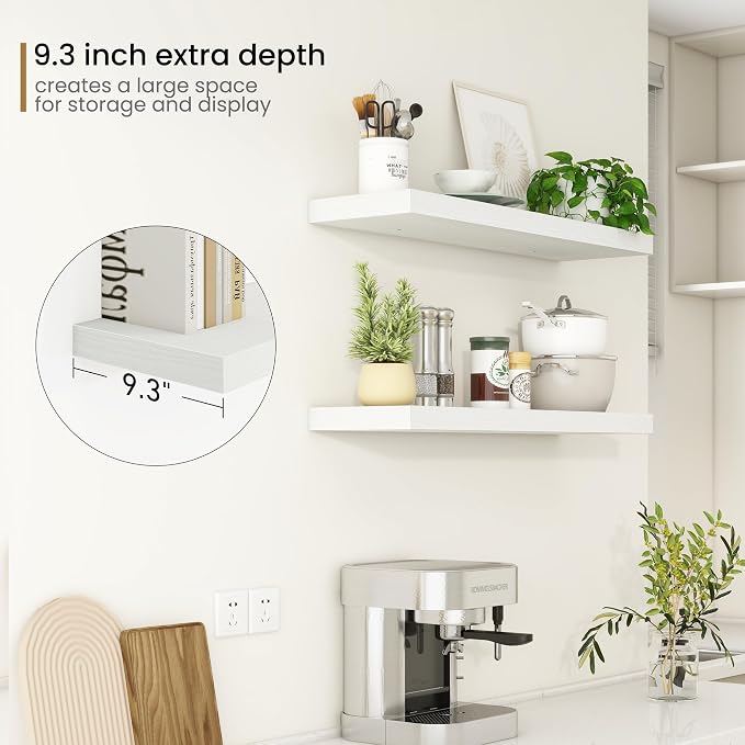 Fun Memories 36Inch Floating Shelves, 9.3Inch Deep Rustic Wall Shelves - Image 4