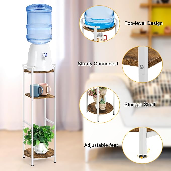 OYEAL Water Dispenser Stand 5 Gallon Water Cooler Jug Storage Rack Water Filter - Image 3