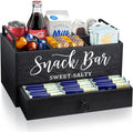 Snack Organizer for Countertop, Wood Snack Basket Snack Tray by MINCORD