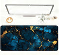 Blue Marble Gold Vein Mouse Pad – Large Extended Desk Mat 35.43 x