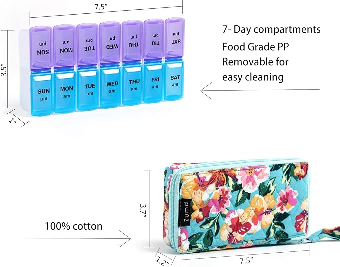 Weekly Pill Organizer 2 Times a Day, Zumd Pill Box 7 Day - Image 3