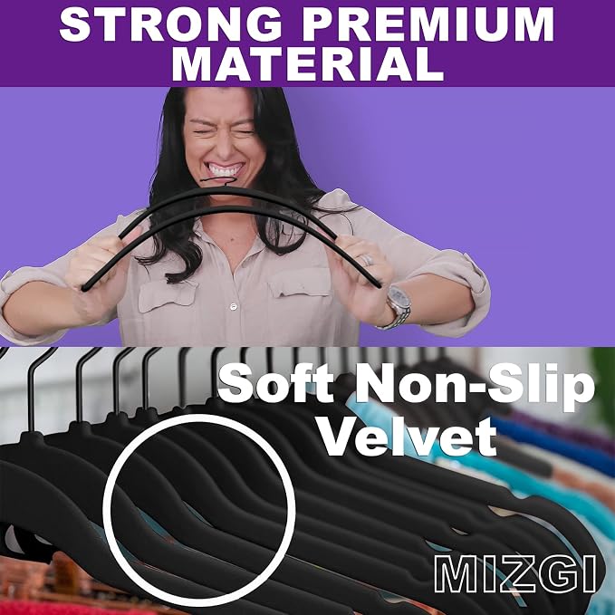 MIZGI Premium Velvet Hangers Heavy Duty - Image 2