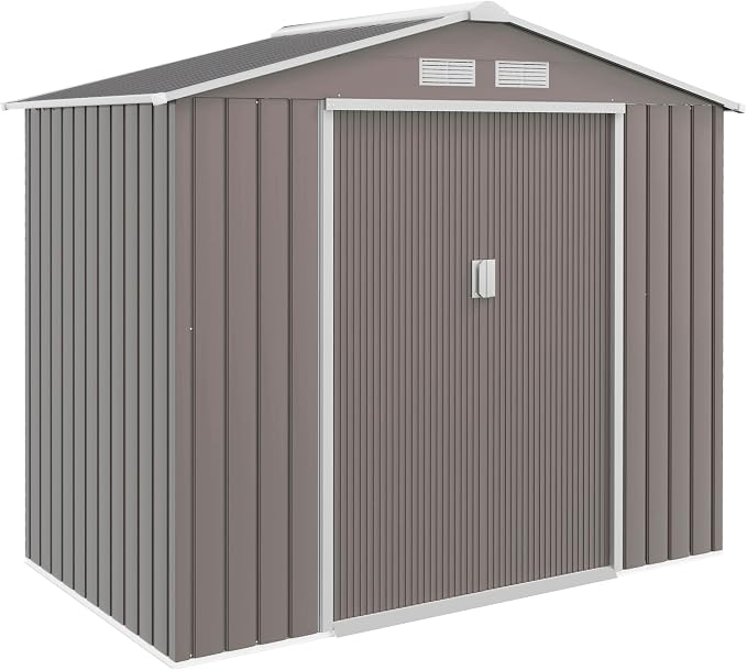 Outsunny 7' x 4' Outdoor Storage Shed, Garden Tool Metal Shed - Image 4