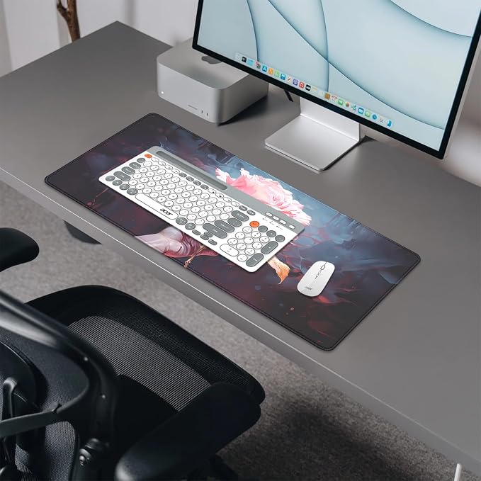 Artistic Flowers Mouse Pad, XL Floral Mousepad Desk Pad - Image 4