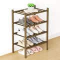 Smiry Bamboo Shoe Rack for Closet, 4 Tier Small Wooden Stackable Shoe Organizer by Smiry