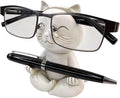 Top Brass Yoga Cat Eyeglasses & Pen Holder – Whimsical Reading Glasses by TopBrass