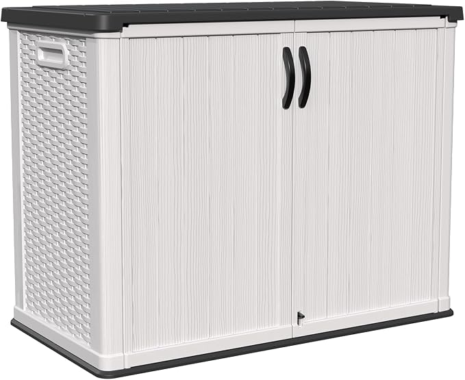 Patiowell 26 Cu.ft Plastic Outdoor Storage Cabinet, Lockable Waterproof by Patiowell