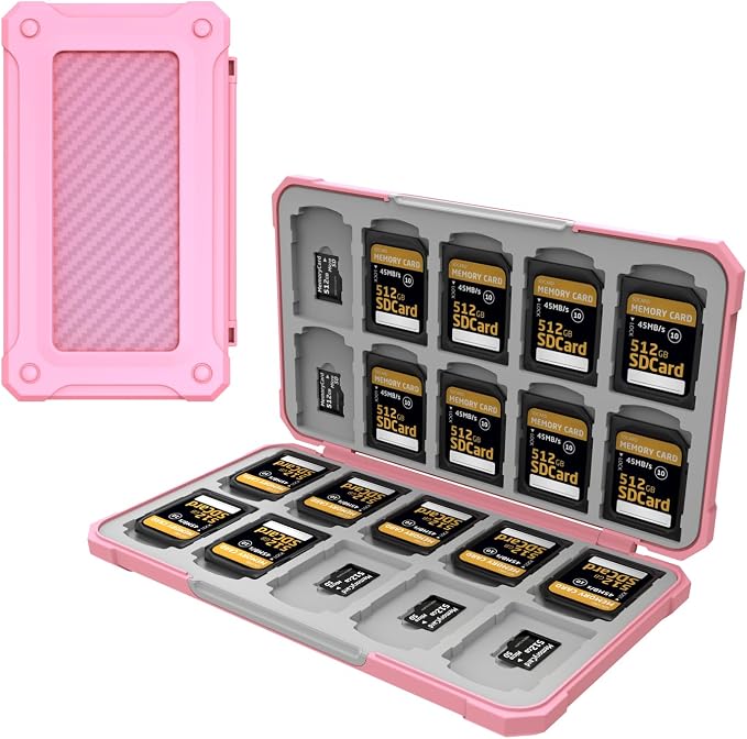 Memory Card Case with 40 Slots for 20 Micro SD SDXC SDHC TF Cards and 20 SD by Anyskill