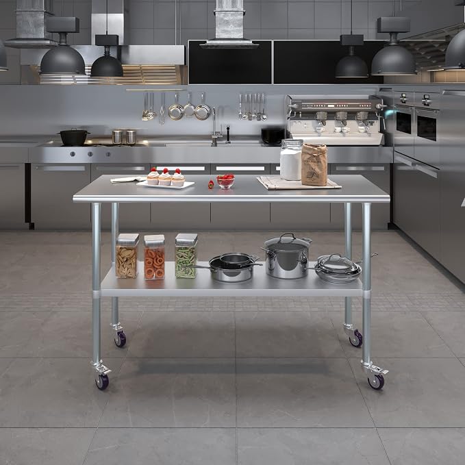 AmGood 60" Long x 24" Deep Stainless Steel Table - Image 9