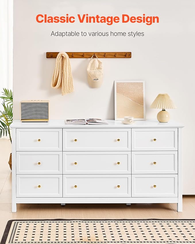 VEVOR 9 Drawer Dresser, Wooden Chest of Drawers - Image 2