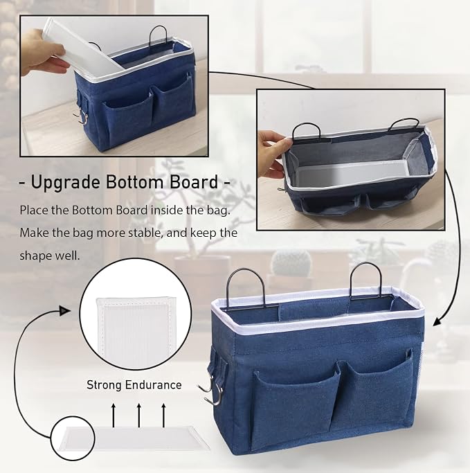 2pcs Middle Wall Hanging Organizer Bag, Linen Fabric Door Hanging Storage Basket - Image 3