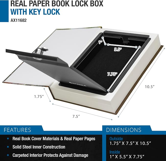 Barska Hidden Book Safe – Real-Look Pride and Prejudice Diversion Lock Box - Image 3